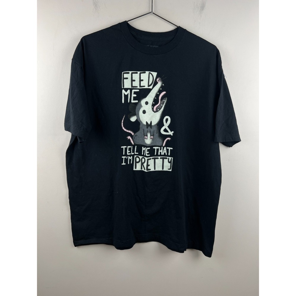 Hot Topic Threadless Opossum Feed Me Tell Me Im Pretty T-Shirt XL Black